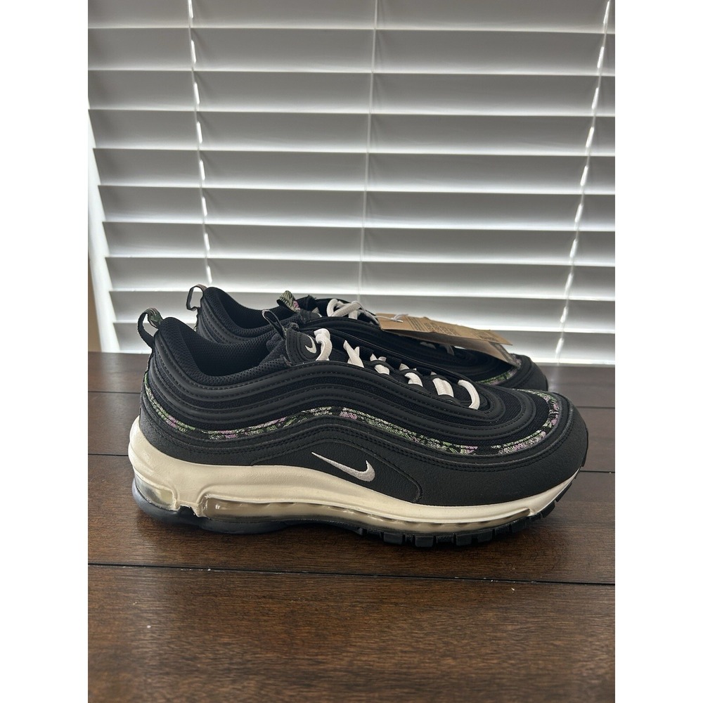 New Nike Air Max 97‎ Black Floral Pink FN7104-010 Running Shoes Women Size 9.5